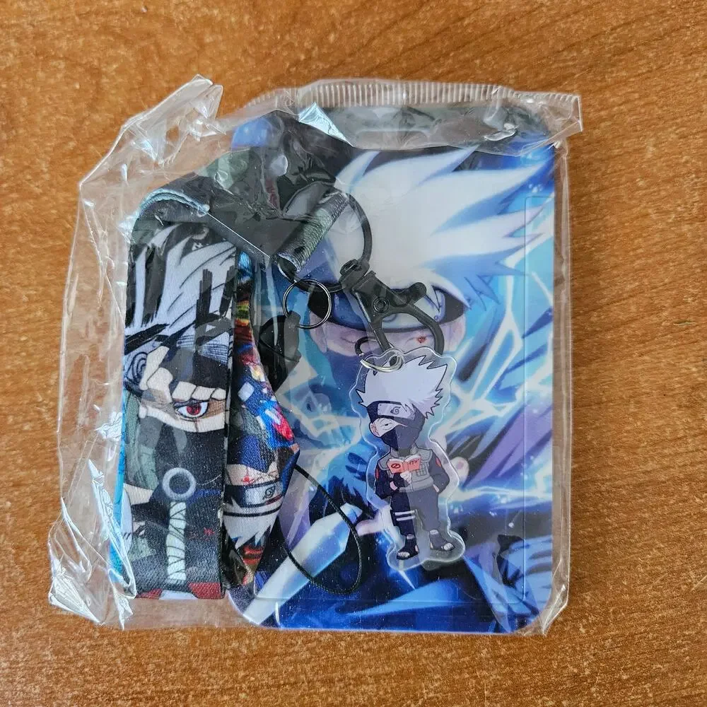 Naruto Kakashi Lightning Blade Lanyard with Badge Holder & Charm